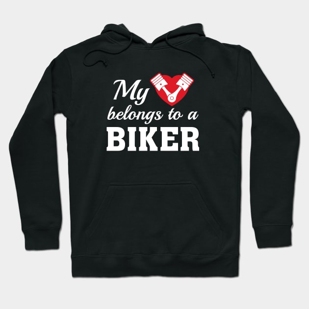 My Heart Belongs To A Biker Hoodie by VectorPlanet